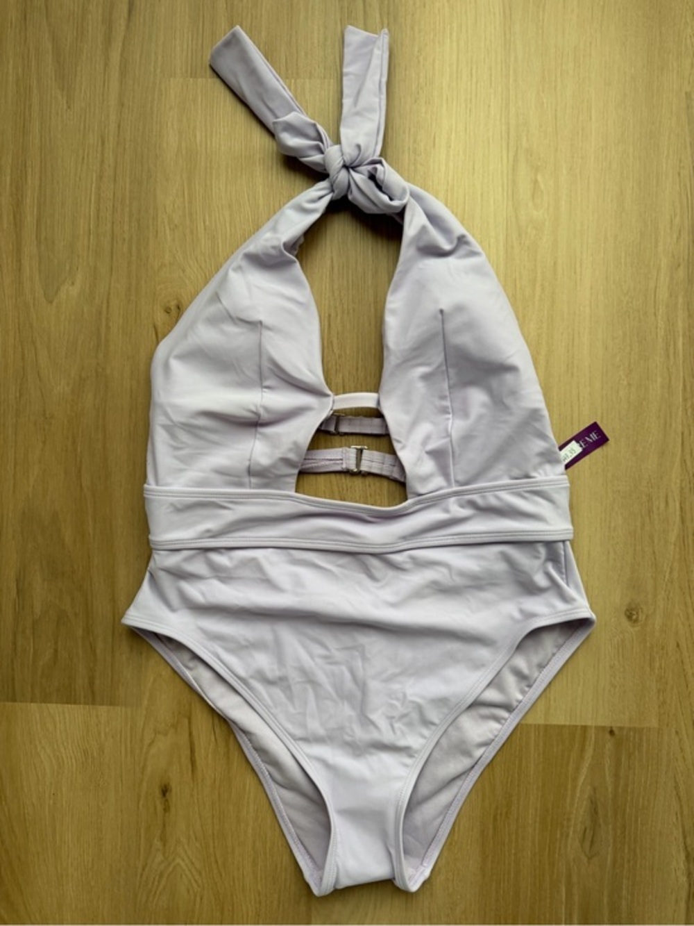 Adore Me Lavender Halter One Piece Swimsuit Size Medium NWT